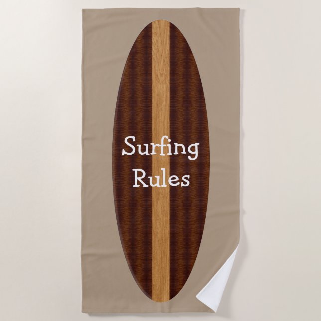 SurfING Theme Cool Mens Beach Towel Design (Front)