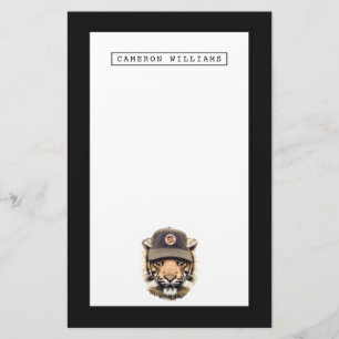 Surfing Tiger   Add Your Name Stationery
