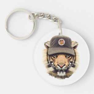 Surfing Tiger Key Ring
