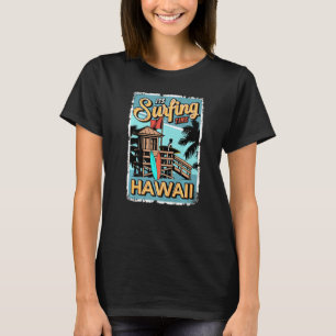 Surfing Time Hawaii Beach Sea Tropical Surfing T-Shirt