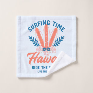 Surfing Time Hawaii Ride the Waves Bath Towel Set