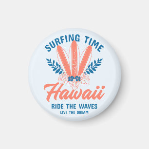 Surfing Time Hawaii Ride the Waves Magnet