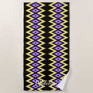 Surfing Tropical Reggae Modern Summer Custom Name Beach Towel