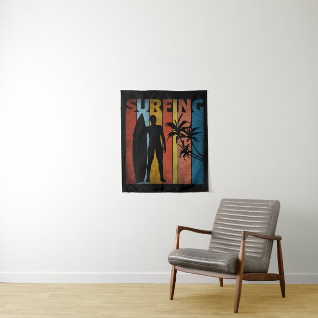 SURFING TROPICAL SUMMER TAPESTRY (In Situ)