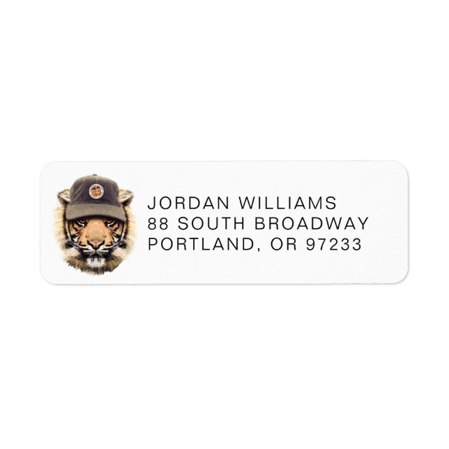 Surfing Tuger | Add Your Name Return Address Label (Front)