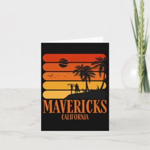 Surfing Vintage Mavericks Beach California Retro S Card