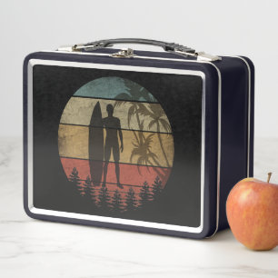 SURFING VINTAGE METAL LUNCH BOX