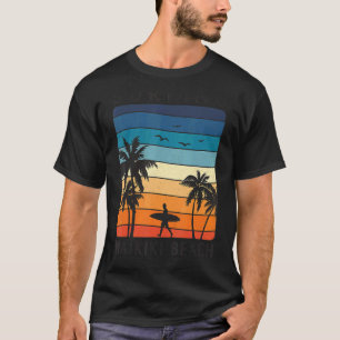 Surfing Waikiki Beach Hawaiian Palm Tree 70s Surfe T-Shirt