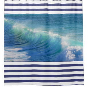 Surfing Wave Shower Curtain