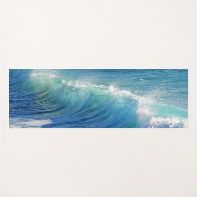 Surfing Wave (with personalised name) Yoga Mat (Front (Horizontal))