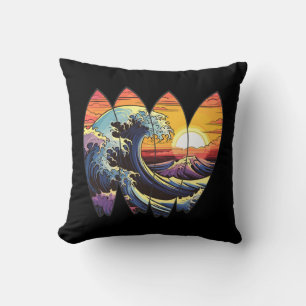 Surfing Waves Surfboards Cushion