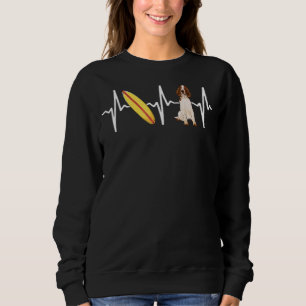 Surfing Welsh Springer Spaniel Heartbeat Dog Sweatshirt