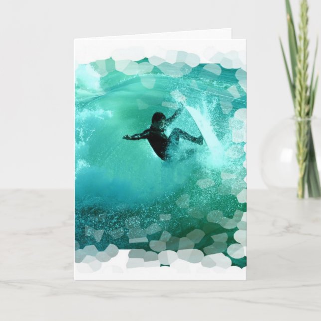Surfing Wipeout Greeting Card (Front)