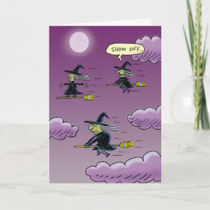 Surfing Witch Halloween Card