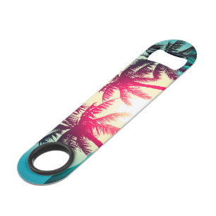 Surfing with palm trees