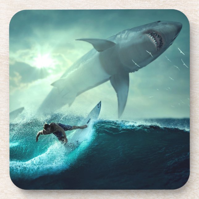 Surfing with Sharks Coaster (Front)