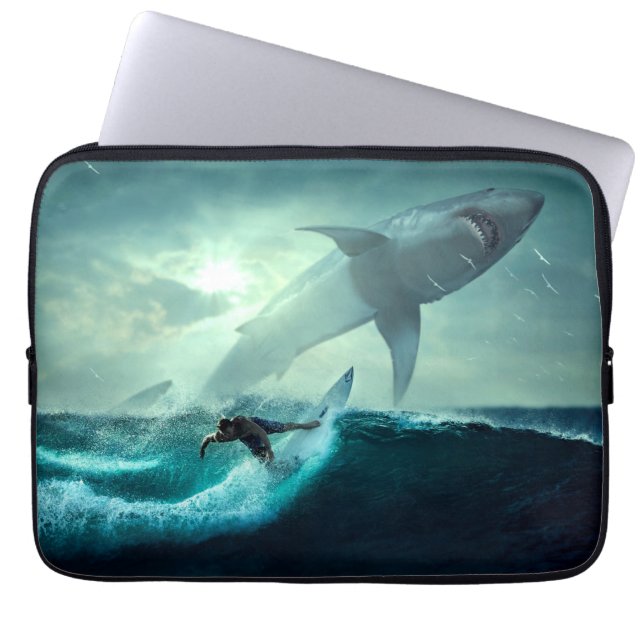 Surfing with Sharks Laptop Sleeve (Front)