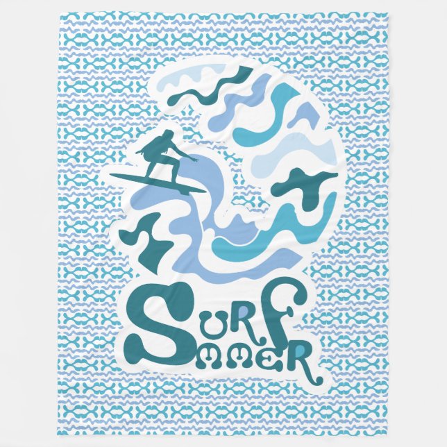 SURFMMER ANGELA SURF BY MASANSER PIXELAT FLEECE BLANKET (Front)