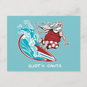 Surf'n Santa Holiday Postcard