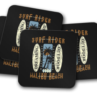 Surfrider Malibu Beach | Surfboard Coaster Set