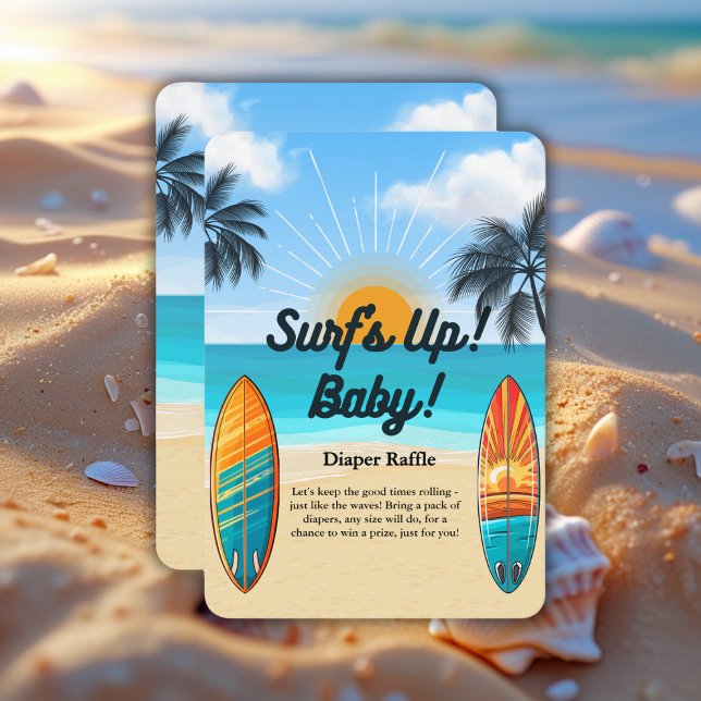 Surf's Up Baby - Baby Shower Enclosure Card (Creator Uploaded)