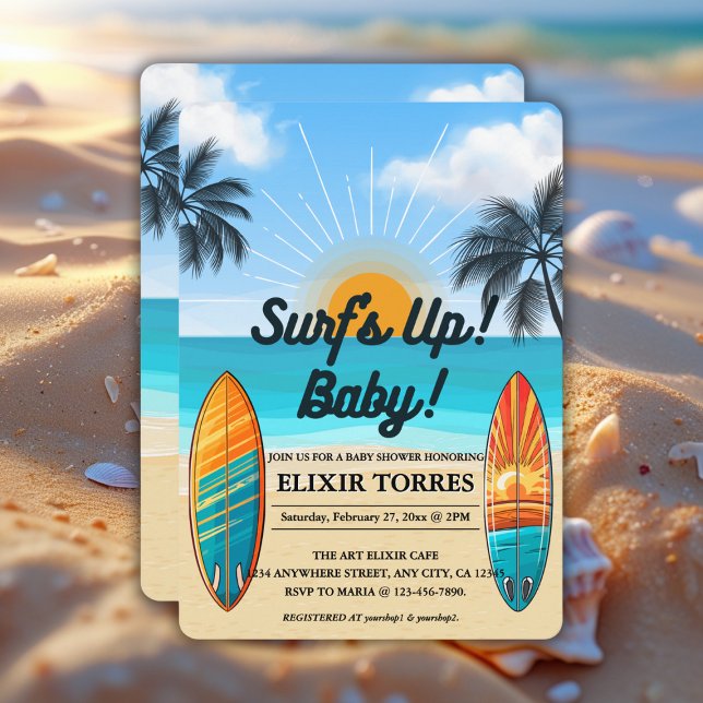 Surf's Up Baby - Baby Shower Invitation (Creator Uploaded)
