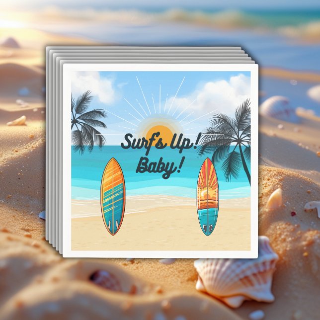 Surf's Up Baby - Baby Shower Napkin (Creator Uploaded)
