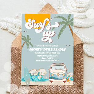 Surfs Up Beach Birthday Invitation