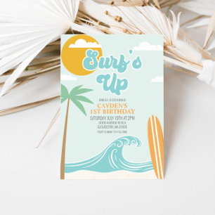 Surfs Up Beach Birthday Invitation