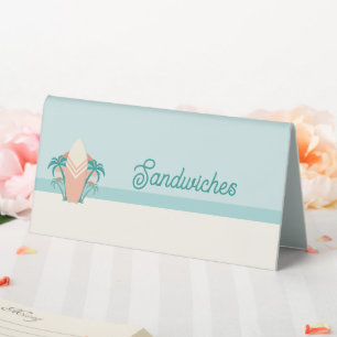 Surf's Up Beach Retro Food Tent Sign