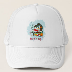 Surf's Up! Beach Scene Trucker Hat