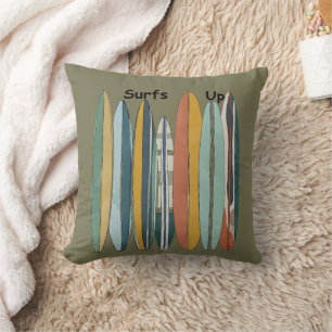 Surfs Up Beach Surfboards Cushion