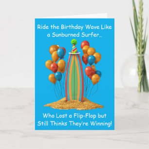 Surf's Up Birthday Laughs and Beach Fun Card