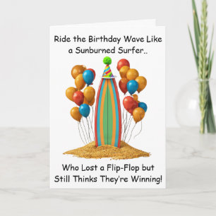 Surf's Up Birthday Laughs and Beach Fun Card