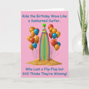 Surf's Up Birthday Laughs and Beach Fun Card
