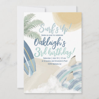 Surf's Up Birthday Party Invitation