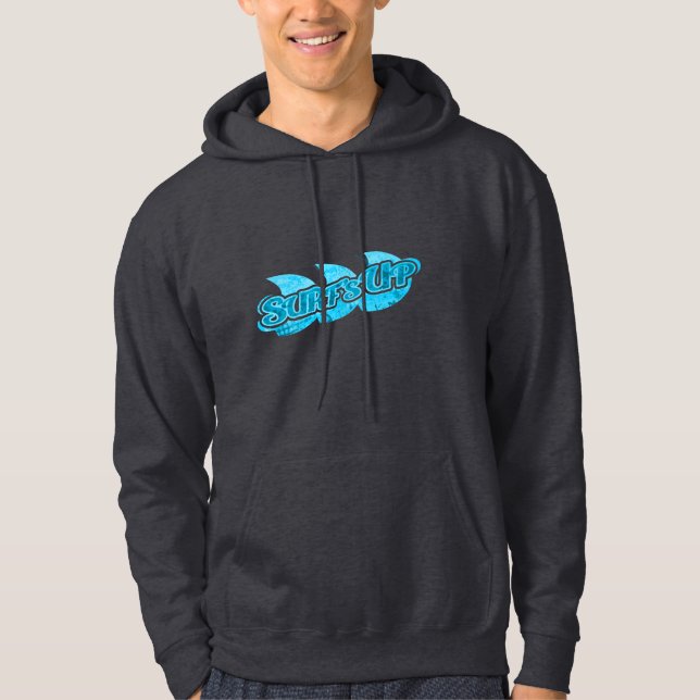 Surf's Up blue sea and navy hoodie (Front)