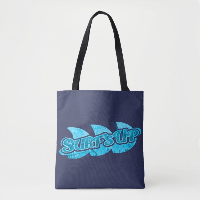 Surf's Up blue surfers tote bag (Front)