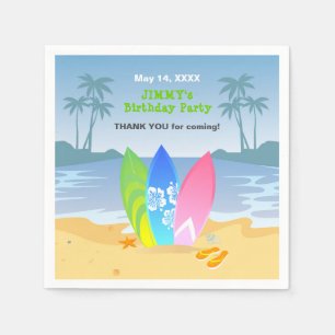 Surf's up boy Birthday Party Napkin