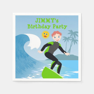 Surf's up boy Birthday Party Napkin