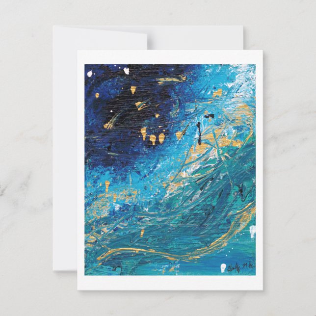 Surfs Up Card abstract painting (Front)