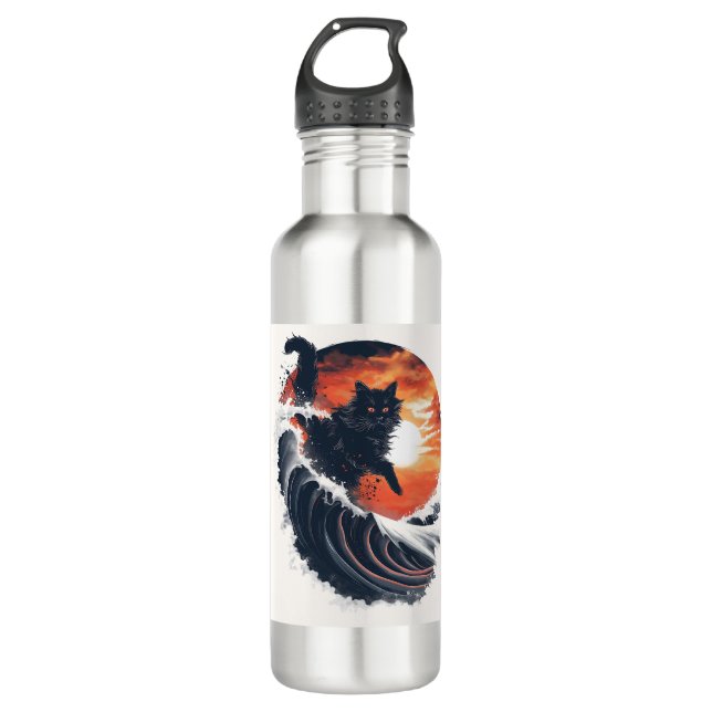 Surf's Up Cat 710 Ml Water Bottle (Front)