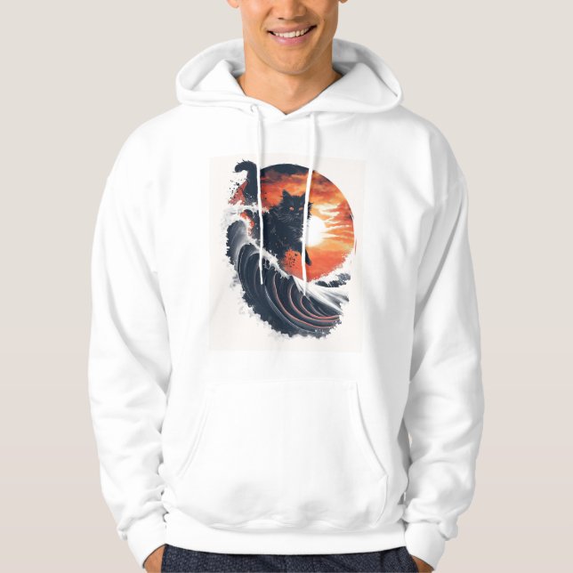 Surf's Up Cat Hoodie (Front)