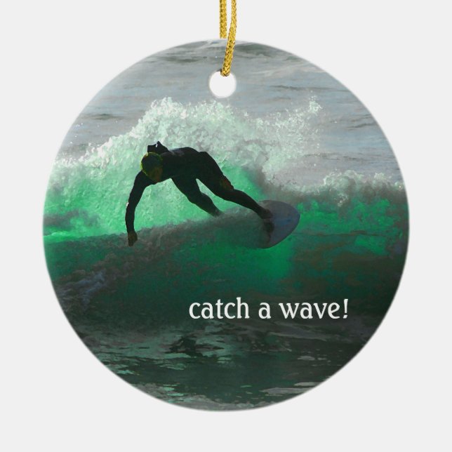Surf's up! ceramic ornament (Front)