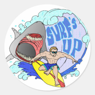 Surf's UP Classic Round Sticker