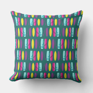 Surfs Up Cool Surfboard Print Cushion
