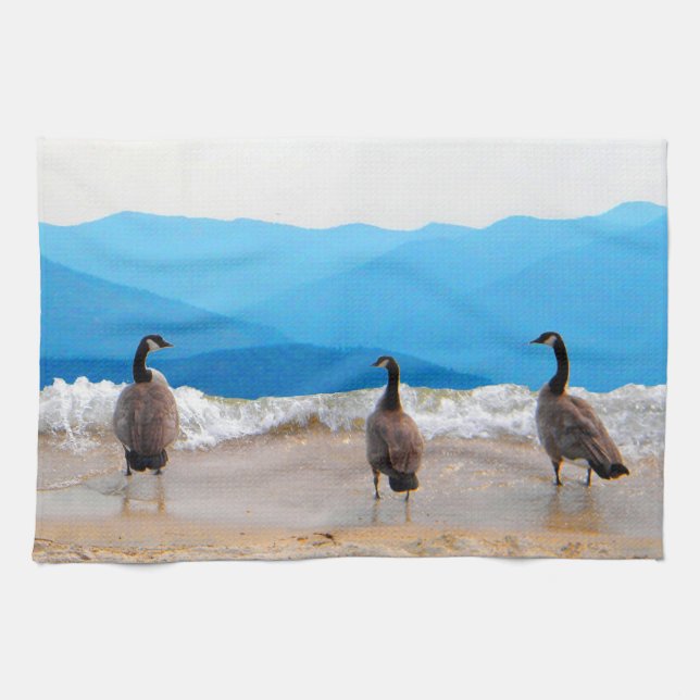 Surf's Up! - Geese Tea Towel (Horizontal)