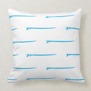Surf's Up! Large Blue Boards/White Background Cushion