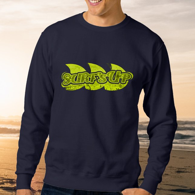 Surf's Up men's green logo on navy sweatshirt (Creator Uploaded)