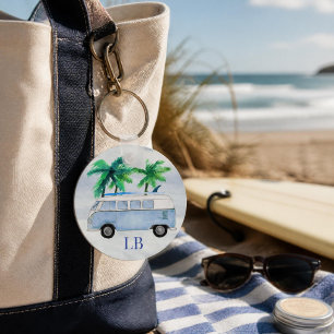 Surfs Up Monogrammed Key Ring